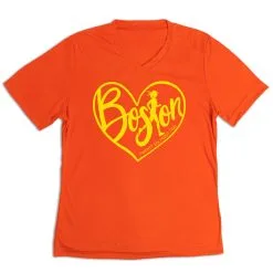 Women's Short Sleeve Tech Tee - Love The Run Boston 26.2 -goneforarun Sales 2023 tr 43570 ORANGE MAIN