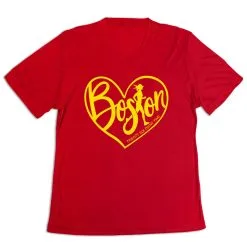 Women's Short Sleeve Tech Tee - Love The Run Boston 26.2 -goneforarun Sales 2023 tr 43570 RED MAIN