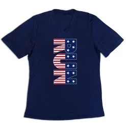 Women's Short Sleeve Tech Tee - Patriotic Run -goneforarun Sales 2023 tr 43571 NAVY MAIN