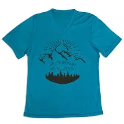 Women's Short Sleeve Tech Tee - Life's Short Run Long (Mountains) -goneforarun Sales 2023 tr 43578 LIGHTBLUE MAIN