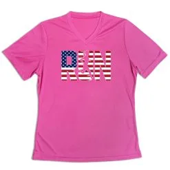 Women's Short Sleeve Tech Tee - Run Girl USA -goneforarun Sales 2023 tr 43581 PINK MAIN
