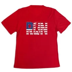 Women's Short Sleeve Tech Tee - Run Girl USA -goneforarun Sales 2023 tr 43581 RED MAIN