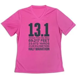 Women's Short Sleeve Tech Tee - 13.1 Math Miles -goneforarun Sales 2023 tr 43584 PINK MAIN