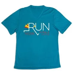 Women's Short Sleeve Tech Tee - Let's Run Now Gobble Later -goneforarun Sales 2023 tr 43585 LIGHTBLUE MAIN