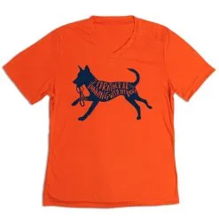 Women's Short Sleeve Tech Tee - I'd Rather Be Running With My Dog -goneforarun Sales 2023 tr 43587 ORANGE MAIN
