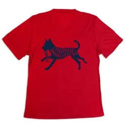 Women's Short Sleeve Tech Tee - I'd Rather Be Running With My Dog -goneforarun Sales 2023 tr 43587 RED MAIN