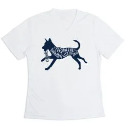 Women's Short Sleeve Tech Tee - I'd Rather Be Running With My Dog -goneforarun Sales 2023 tr 43587 WHITE MAIN