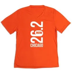 Women's Short Sleeve Tech Tee - Chicago 26.2 Vertical -goneforarun Sales 2023 tr 43592 ORANGE MAIN