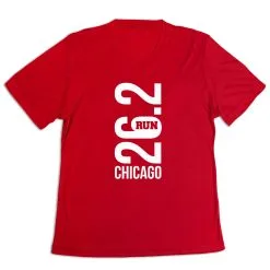 Women's Short Sleeve Tech Tee - Chicago 26.2 Vertical -goneforarun Sales 2023 tr 43592 RED MAIN