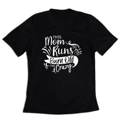 Women's Short Sleeve Tech Tee - This Mom Runs To Burn Off The Crazy -goneforarun Sales 2023 tr 43604 BLACK MAIN