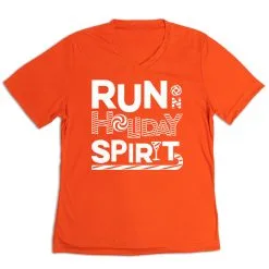 Women's Short Sleeve Tech Tee - Run On Holiday Spirit -goneforarun Sales 2023 tr 43609 ORANGE MAIN