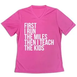 Women's Short Sleeve Tech Tee - Then I Teach The Kids -goneforarun Sales 2023 tr 43621 PINK MAIN