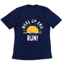 Women's Short Sleeve Tech Tee - Wake Up And Run -goneforarun Sales 2023 tr 43626 NAVY MAIN