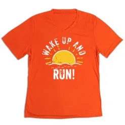 Women's Short Sleeve Tech Tee - Wake Up And Run -goneforarun Sales 2023 tr 43626 ORANGE MAIN