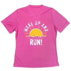 Women's Short Sleeve Tech Tee - Wake Up And Run -goneforarun Sales 2023 tr 43626 PINK MAIN
