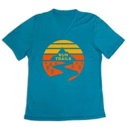 Women's Short Sleeve Tech Tee - Run Trails Sunset -goneforarun Sales 2023 tr 43633 LIGHTBLUE MAIN