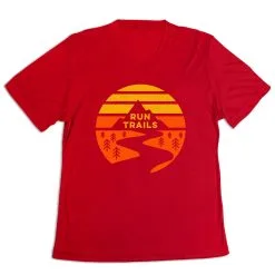 Women's Short Sleeve Tech Tee - Run Trails Sunset -goneforarun Sales 2023 tr 43633 RED MAIN