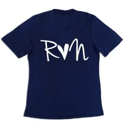 Women's Short Sleeve Tech Tee - Run Heart 16 Women's Short Sleeve Tech Tee - Run Heart -goneforarun Sales 2023 tr 43642 NAVY MAIN
