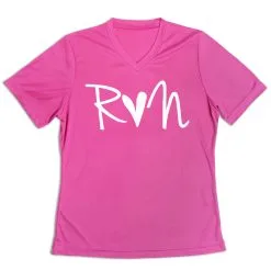 Women's Short Sleeve Tech Tee - Run Heart 18 Women's Short Sleeve Tech Tee - Run Heart -goneforarun Sales 2023 tr 43642 PINK MAIN
