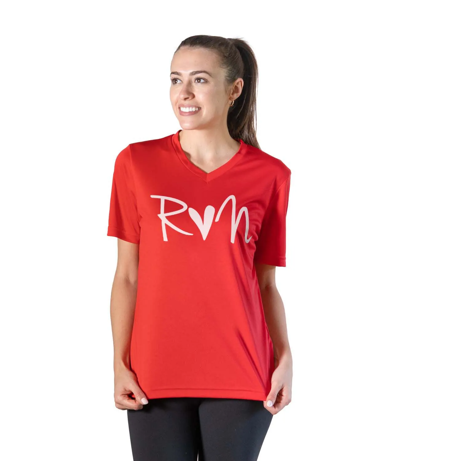 Women's Short Sleeve Tech Tee - Run Heart 4 Women's Short Sleeve Tech Tee - Run Heart - Image 2