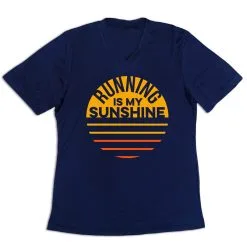 Women's Short Sleeve Tech Tee - Running Is My Sunshine -goneforarun Sales 2023 tr 43644 NAVY MAIN