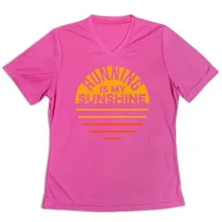 Women's Short Sleeve Tech Tee - Running Is My Sunshine -goneforarun Sales 2023 tr 43644 PINK MAIN