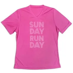 Women's Short Sleeve Tech Tee - Sunday Runday (Stacked) -goneforarun Sales 2023 tr 43646 PINK MAIN