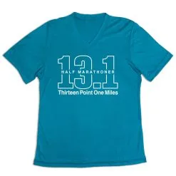 Women's Short Sleeve Tech Tee - Half Marathoner 13.1 Miles -goneforarun Sales 2023 tr 43648 LIGHTBLUE MAIN