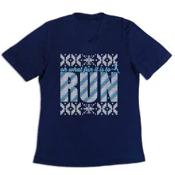 Women's Short Sleeve Tech Tee - Oh What Fun It Is To Run -goneforarun Sales 2023 tr 43650 NAVY MAIN