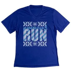 Women's Short Sleeve Tech Tee - Oh What Fun It Is To Run -goneforarun Sales 2023 tr 43650 ROYAL MAIN
