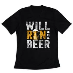 Women's Short Sleeve Tech Tee - Will Run For Beer 14 Women's Short Sleeve Tech Tee - Will Run For Beer -goneforarun Sales 2023 tr 43659 BLACK MAIN