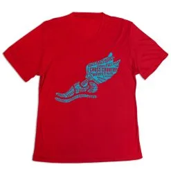 Women's Short Sleeve Tech Tee - Winged Foot Inspirational Words -goneforarun Sales 2023 tr 43664 RED MAIN
