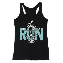 Women's Everyday Tank Top - She Believed She Could So She Did -goneforarun Sales 2023 tr 43677 BLACK MAIN
