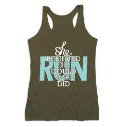 Women's Everyday Tank Top - She Believed She Could So She Did -goneforarun Sales 2023 tr 43677 OLIVE MAIN