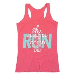 Women's Everyday Tank Top - She Believed She Could So She Did -goneforarun Sales 2023 tr 43677 PINK MAIN