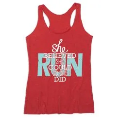 Women's Everyday Tank Top - She Believed She Could So She Did -goneforarun Sales 2023 tr 43677 RED MAIN