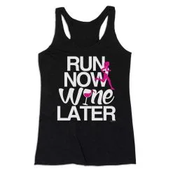 Women's Everyday Tank Top - Run Now Wine Later (Bold) -goneforarun Sales 2023 tr 43687 BLACK MAIN