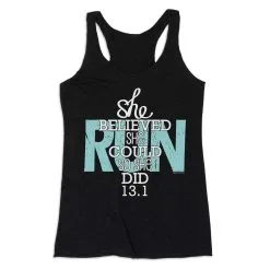 Women's Everyday Tank Top - She Believed She Could So She Did 13.1 -goneforarun Sales 2023 tr 43753 BLACK MAIN