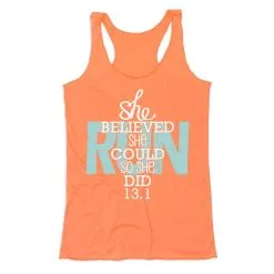 Women's Everyday Tank Top - She Believed She Could So She Did 13.1 -goneforarun Sales 2023 tr 43753 PEACH MAIN