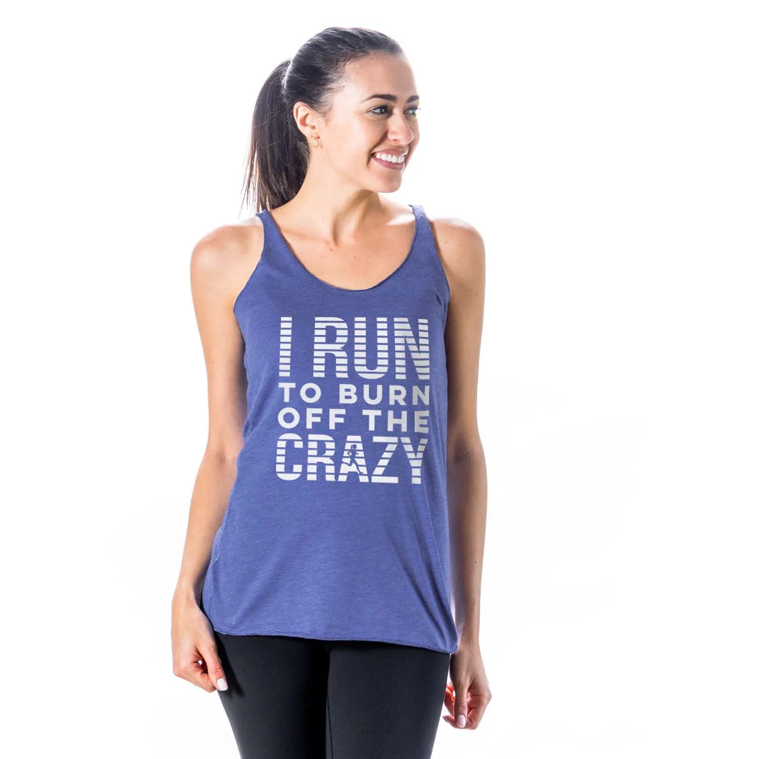 Women's Everyday Tank Top - I Run To Burn Off The Crazy (White) 4 Women's Everyday Tank Top - I Run To Burn Off The Crazy (White) - Image 2