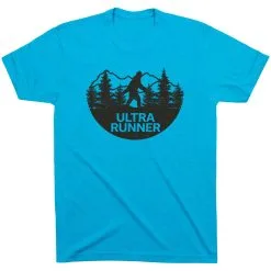 Running Short Sleeve T-Shirt - Ultra Runner Bigfoot -goneforarun Sales 2023 tr 43903 TURQUOISE FLAT