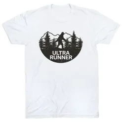 Running Short Sleeve T-Shirt - Ultra Runner Bigfoot -goneforarun Sales 2023 tr 43903 WHITE FLAT