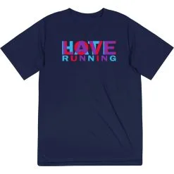 Men's Running Short Sleeve Performance Tee - Love Hate Running -goneforarun Sales 2023 tr 43914 NAVY MAIN