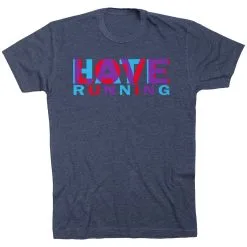 Running Short Sleeve T-Shirt - Love Hate Running -goneforarun Sales 2023 tr 43915 NAVY FLAT