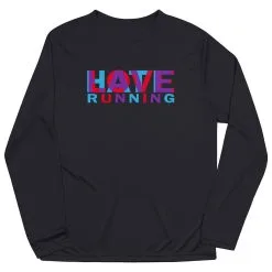 Men's Running Long Sleeve Performance Tee - Love Hate Running -goneforarun Sales 2023 tr 43920 BLACK MAIN