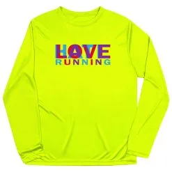 Men's Running Long Sleeve Performance Tee - Love Hate Running -goneforarun Sales 2023 tr 43920 SAFETYYELLOW MAIN