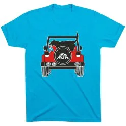 Running Short Sleeve T-Shirt - Beach Run -goneforarun Sales 2023 tr 43927 TURQUOISE FLAT
