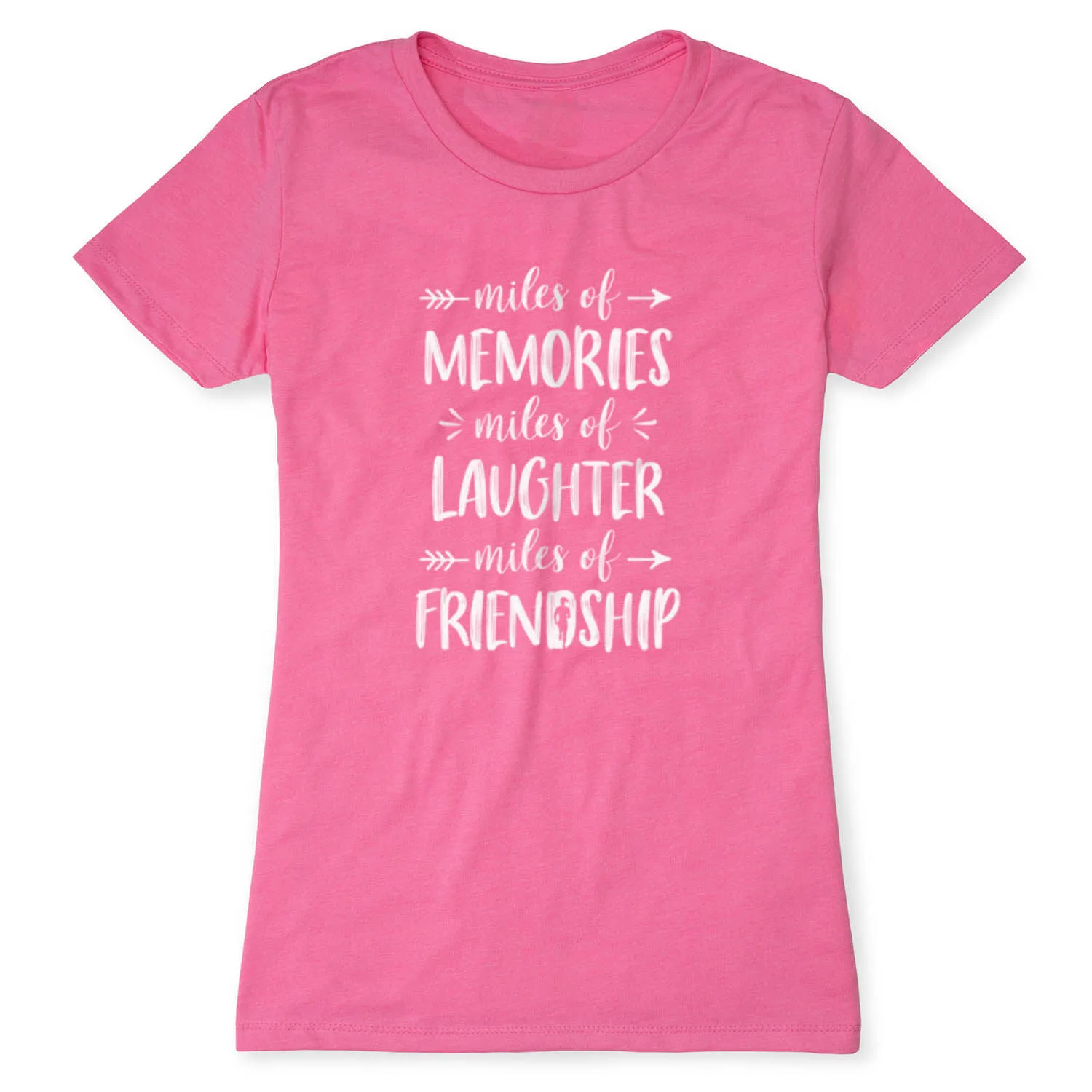 Women's Everyday Runners Tee - Miles Of Friendship Mantra 9 Women's Everyday Runners Tee - Miles Of Friendship Mantra - Image 7
