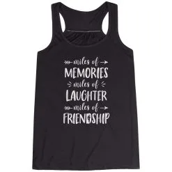 Flowy Racerback Tank Top - Miles Of Friendship Mantra -goneforarun Sales 2023 tr 43937 BLACK MAIN