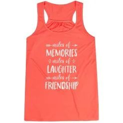 Flowy Racerback Tank Top - Miles Of Friendship Mantra -goneforarun Sales 2023 tr 43937 CORAL MAIN